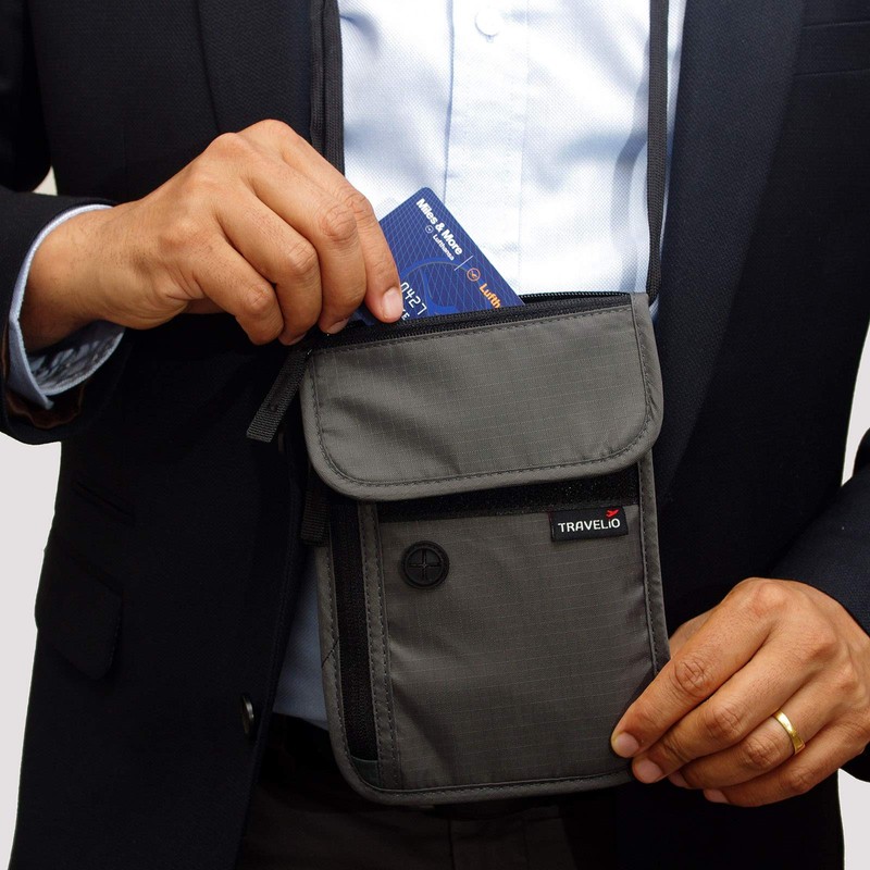 TRAVELiO Passport Holder Men & Women RFID Blocking Hidden Travel