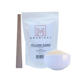Mbariket Premium Nigerian Gluten-Free Garri Cassava Flakes + Turning Stick Bundle | (1x Turning Stick + 1lb Yellow Garri)