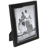 Malden International Designs Uptown Black with Silver Fashion Metal Frame,