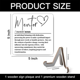 Wooden Table Sign Gift Mentor Definition Desk Decor Wood Plaque With Stand Appreciation Gift Ideas for Boss Women Best Mom Coworker Teacher Office-A19