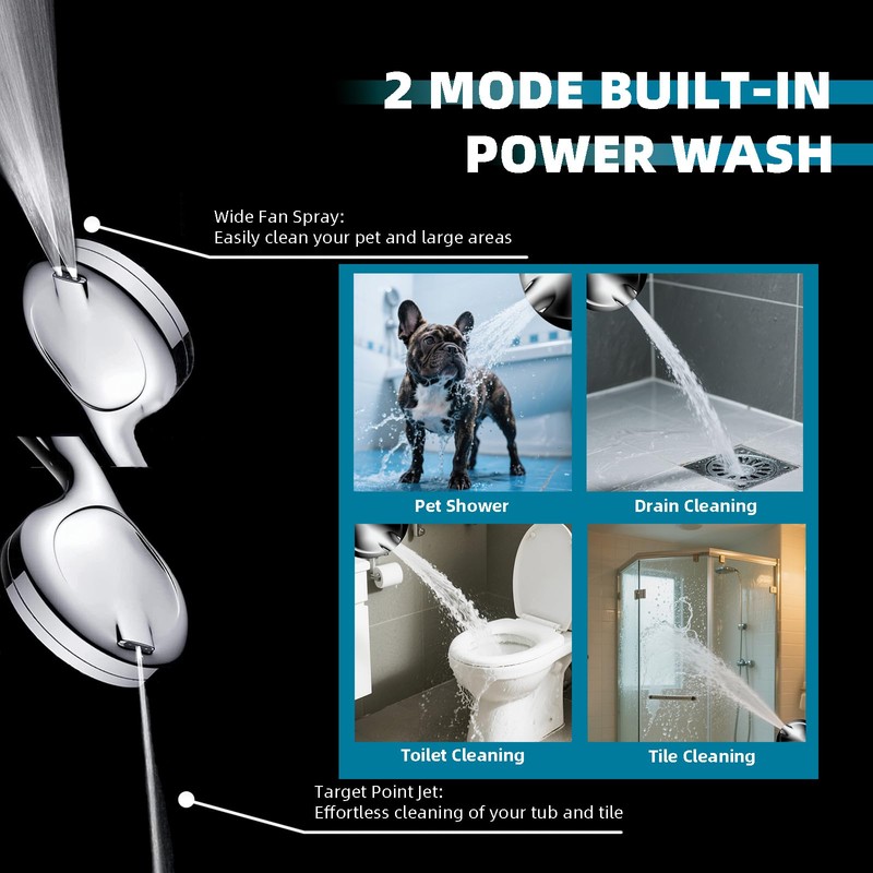 Filtered Shower Head with Handheld, High Pressure 10 Spray Mode
