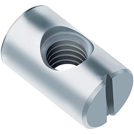 Cross Dowel Slotted Metal Barrel Nuts Barrel Nut (Pack of 10) Hex Galvanised for Furniture/Bed/Beds/Crib/Chairs/Children's Bed Symmetrical Dowels Nut Fasteners (10 mm x 20 mm)