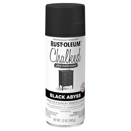 Rust-Oleum 392046 Chalked Ultra Matte Spray Paint, 12 oz, Black Abyss