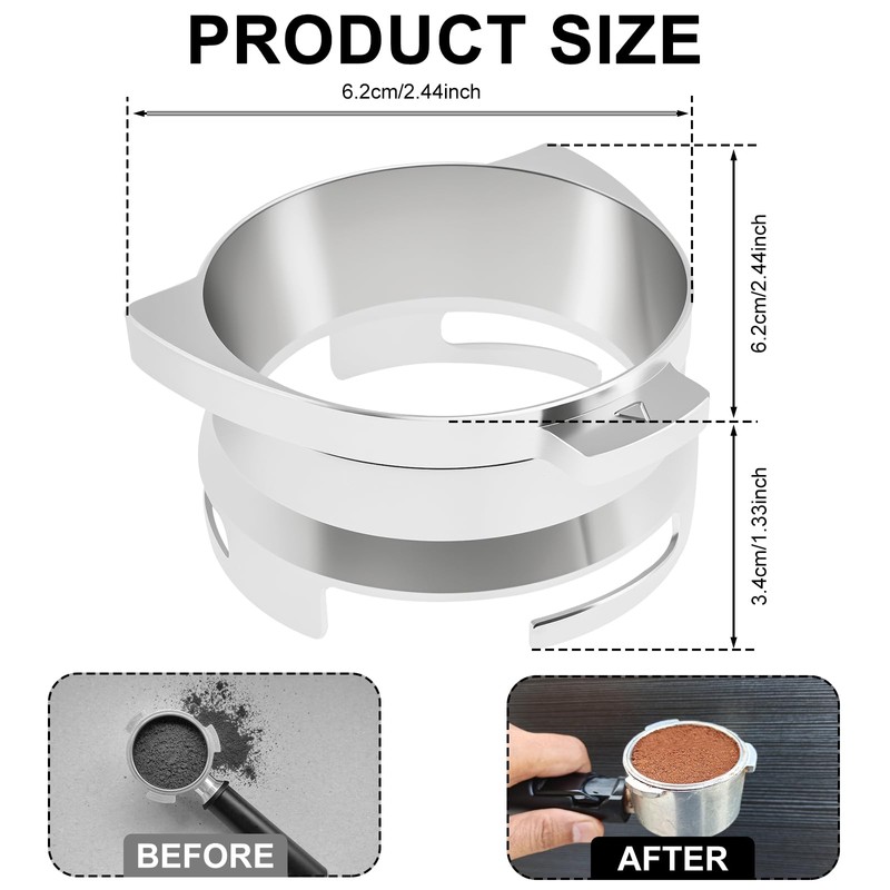 Espresso Dosing Funnel, 54MM Coffee Dosing Ring Hands Free Espresso