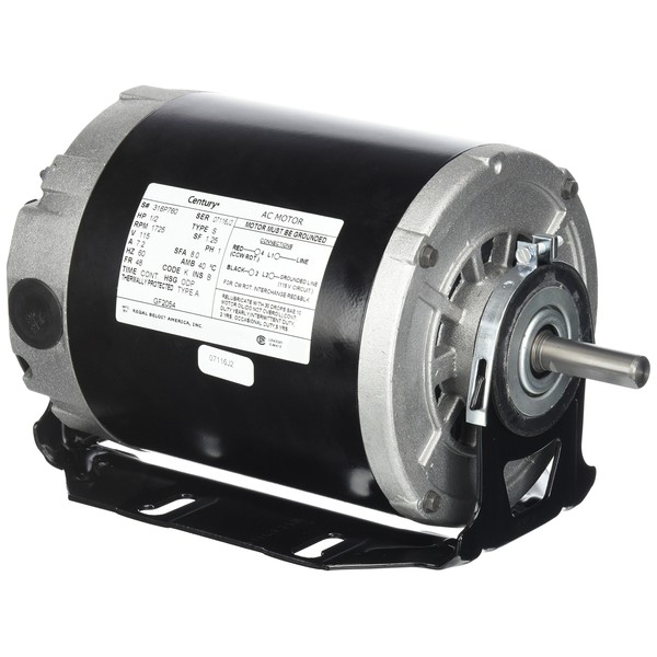 Century formerly AO Smith GF2054 1/2 hp, 1725 RPM, 115 volts, 48/56 Frame, ODP, Sleeve Bearing Belt Drive Blower Motor