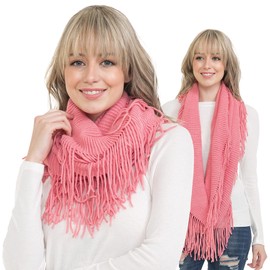 BASICO Warm Knit Scarfs for Women Winter Infinity Scarf Coral Circle Loop Scarves Gifts for Coworkers