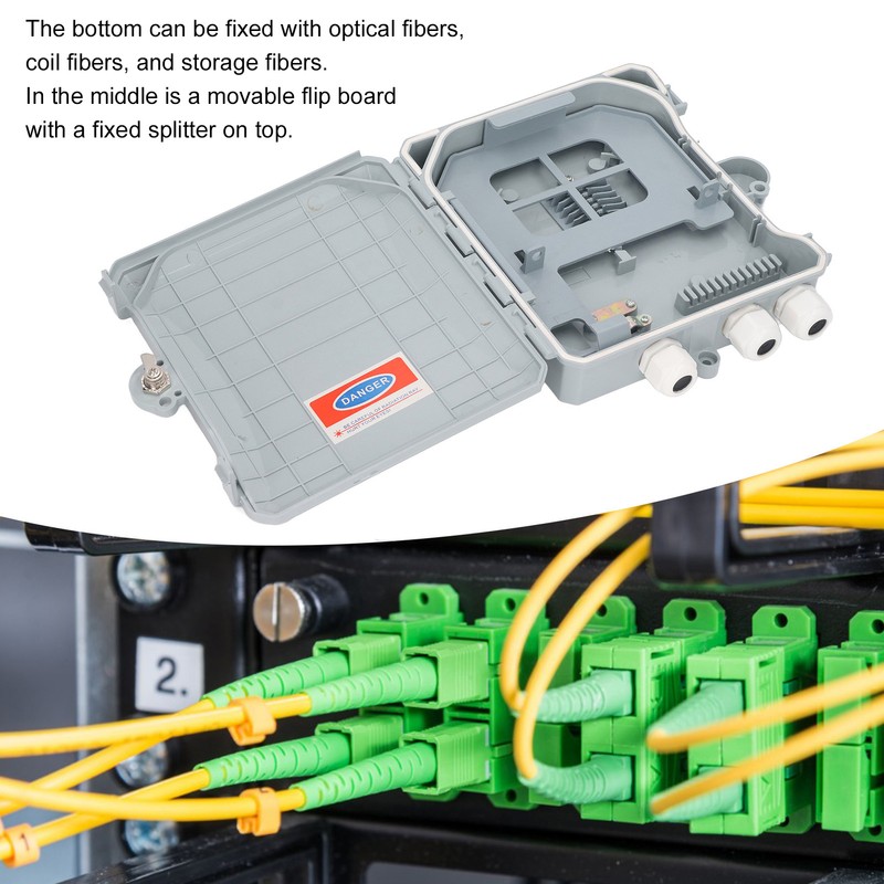 Optical Fiber Distribution Box 8 Core Waterproof Fiber Optic Splitter