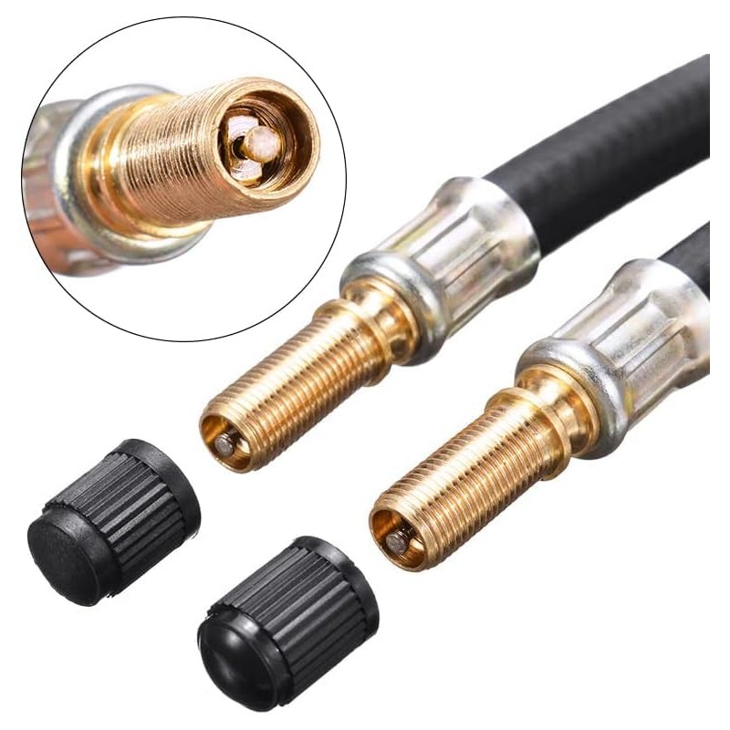 KEWAYO 2 Pieces Flexible Rubber Tire Valve Adapter Extension with