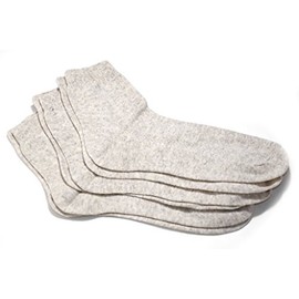 100% Pure Organic Linen - Calcetines para mujer, Gris claro, 4-6