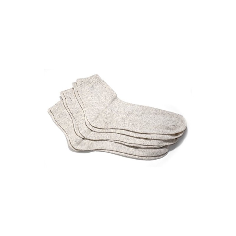 100% Pure Organic Linen - Calcetines para mujer, Gris claro,
