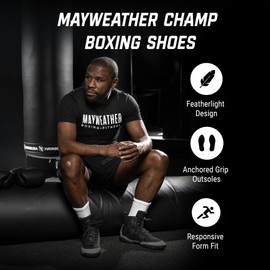 Hayabusa Mayweather Champ Boxing Shoes for Men & Women - Black/Grey, 4