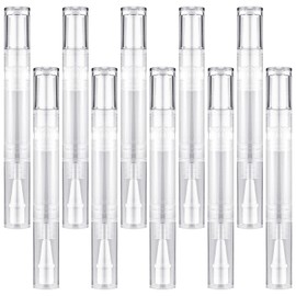 10Pack 5ML Transparent Twist Pens, Empty Nail Oil Pen Brush Cosmetic Lip Gloss Container Applicators