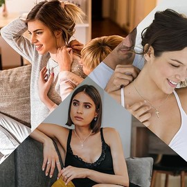 AF ALFENZO Stylish Cross Pendant Chain for Men & Women - Silver Tone Stainless Steel Plain Cross Pendant Necklace for Men & Women, Stainless Steel, No Gemstone