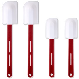 Norme 4 Pcs High Temp Silicone Spatulas Heat Resistant Rubber Spatula Commercial Silicone Scraper with Handle for Kitchen Cook Baking Mixing Utensil, Dishwasher Safe (10 Inch,14 Inch)