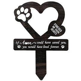 Dog Memorial Stakes, Waterproof Grave Stake, Pet Grave Markers, Garden Grave Decor with Cross and Heart, Grave Sign Ornament for Animal Memory (23 * 16.2 * 0.3 CM)