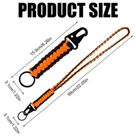 Braided Strong Lanyard with Carabiner, Braided Keychain Lanyard Strap Paracord Necklace Braided Strong Lanyard Heavy Duty Lanyards for Camera Keys Whistle Traveling