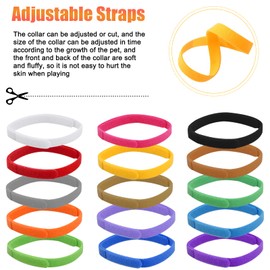 Shengxi Pack of 15 Puppy Collars, Puppy ID Bands, Puppy Identification Dog Tags, Adjustable Soft Puppy Kitten Collars, Multicoloured Collar for Newborn Puppies, Kittens, Pets