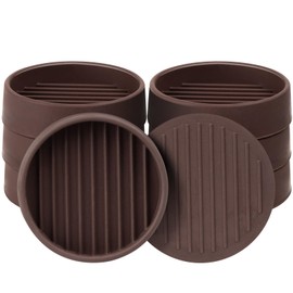 Non Slip Furniture Pads, 3"x3" Round Rubber Furniture Caster Cups Anti-Sliding Bed Stopper, Anti Grippers Floor Protectors for Furniture Bed, Couch, Chair Leg (Brown, 8 Pack)