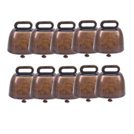 Niesporek Cowbells, Bear Bell, Set of 10, Cow Bell, Pet Bell, Grazing Bell for Goats, Cattle, Pets, Small Metal, Anti Lost Bell, Mini Bell for Decoration, Necklace Bell for Farm, Decorative Craft Bell