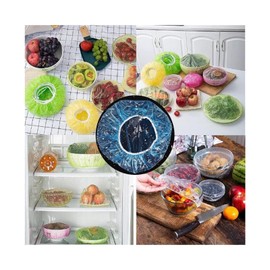 Reusable Bowl Cover Caps 90 Pieces 3 Sizes 15-27cm Multicolor Food Fresh Protection