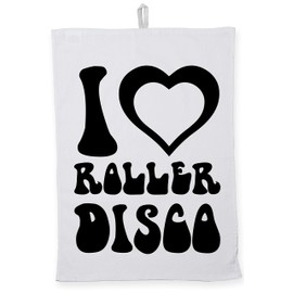 Hippowarehouse I love roller disco Tea Towel Eco Printed Dish Cloth Kitchen accessory 50cmx70cm 100% Cotton