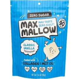 6-pack -Know Brainer Max Mallow Classic Vanilla - Guilt-Free & Zero Sugar Marshmallows - Low Carb, Zero Fat, Gluten-Free & Ketogenic - Marshmallow Fueled with Collagen, MCT Oil