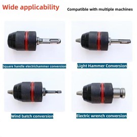 Ptazucv 1.5-13mm Keyless Drill Chuck Duty 1/2''-20UNF, With 3/8" SDS-Plus Shank,1/4 "Hex Handle 1/2" Socket Square Wrench Adapter,For Impact Driver, Electric Drill, Hammer Drill