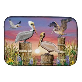 Caroline's Treasures PRS4041DDM Pelicans Dish Drying Mat Absorbent Dish Drying Mat Pad for Kitchen Counter Dish Drainer Mat for Countertop, 14 x 21", Multicolor