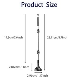 SHUKEFER Dual Band WiFi Antenna 2.4GHz 5GHz 5.8GHz 12dBi RP-SMA Male Antenna with Magnetic Base 1.5M/4.92FT for TV Computer Camera Monitor Car Wireless Network Devices WiFi Router External Antenna