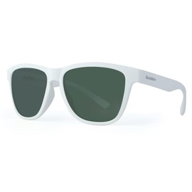 Vintage Sunglasses for Men & Women, Retro Eyewear with Non-slip Flexible Frame, Non Polarized Sunglasses for Driving UV Protection (Matte White/Dark Green Non-Polarized)