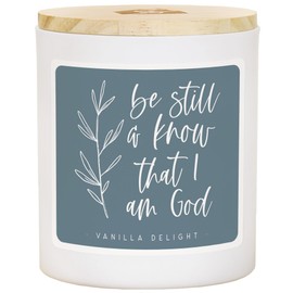 Simply Said, INC Faith Candle, Be Still and Know That I Am God, Vanilla Candle Scented 11 oz Premium Soy, Hand Poured in USA, CDL1093