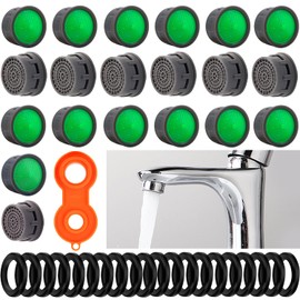 Wasserhahn Belüfter Wasserhahn Luftsprudler 20 Stück strahlregler Mischdüse Luftsprudler Wasserspareinsatz mit 20-teiliger Dichtung Wasserhahn Ersatzteile für Bad Küche