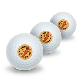 GRAPHICS & MORE A Wiener Winner is You Hot Dog Funny Humor Novelty Golf Balls 3 Pack