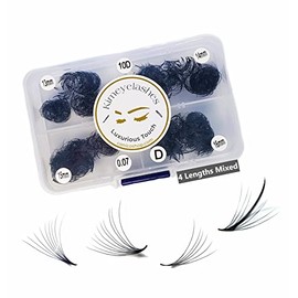 1000 Premade volume fans Mixed 4 lengths 9-12 | 11-14 | 13-16 CC, D Curl Wispy Handmade eyelash extensions supplies Russian volume lash promade fan 4D 5D 6D 10D (13mm - 16mm, 10D - 0.07 - CC)