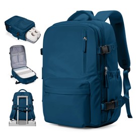 VECAVE Carry On Backpack for Women, Airline Approved Large Travel Backpack Flight Approved, Waterproof 17 Inch Laptop Backpack Business Work Backpacks Bag Men Mochila De Viaje JewelBlue.