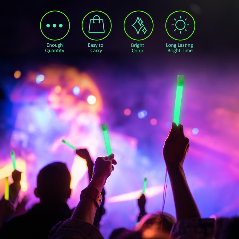 Sotiff Bright 6 Inch Large Glow Sticks Bulk Green Emergency