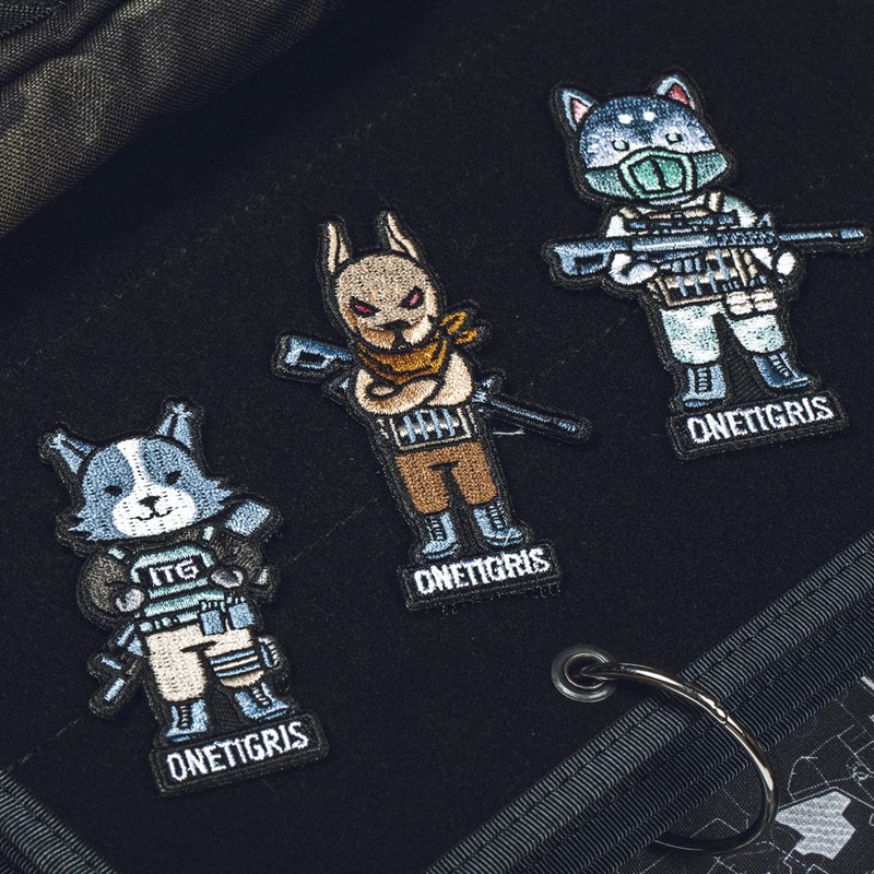 OneTigris Dog Embroidery Morale Patch Mascot Patch/Woven Fabric Velcro Patch