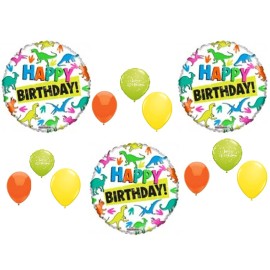 Unbranded 12 BALLOONS party DINOSAUR birthday DINO MITE rawr trex jurassic roar favors HTF