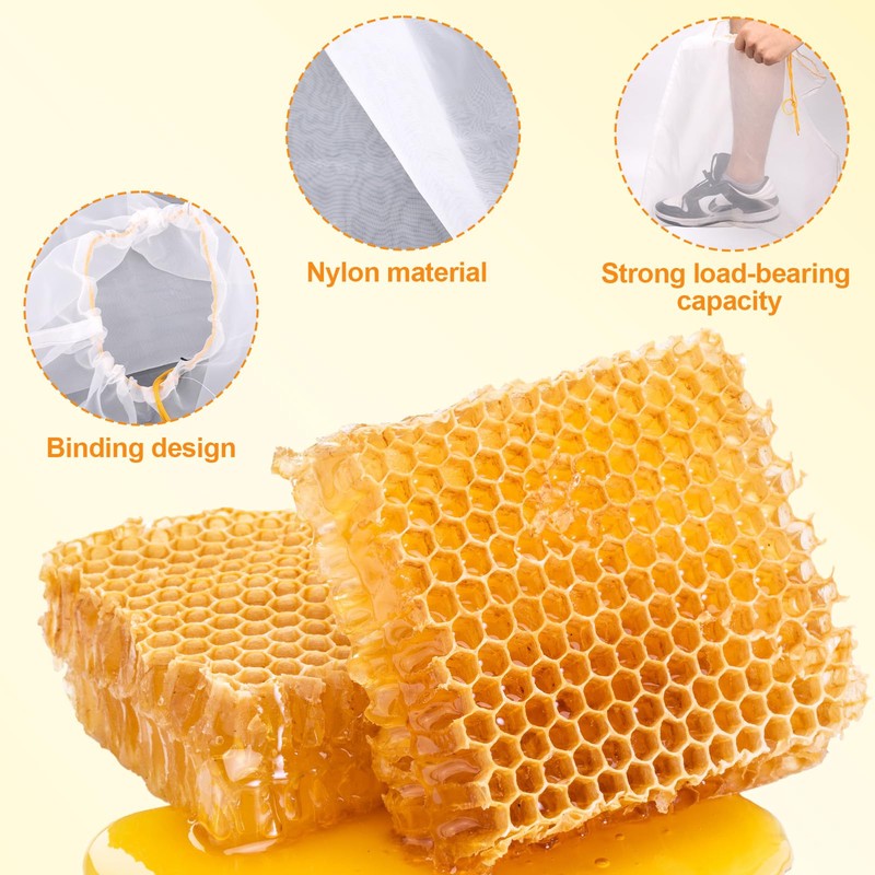 2 Pcs Honey Filter Bags, Ultra-Fine Mesh Nylon Strainer with