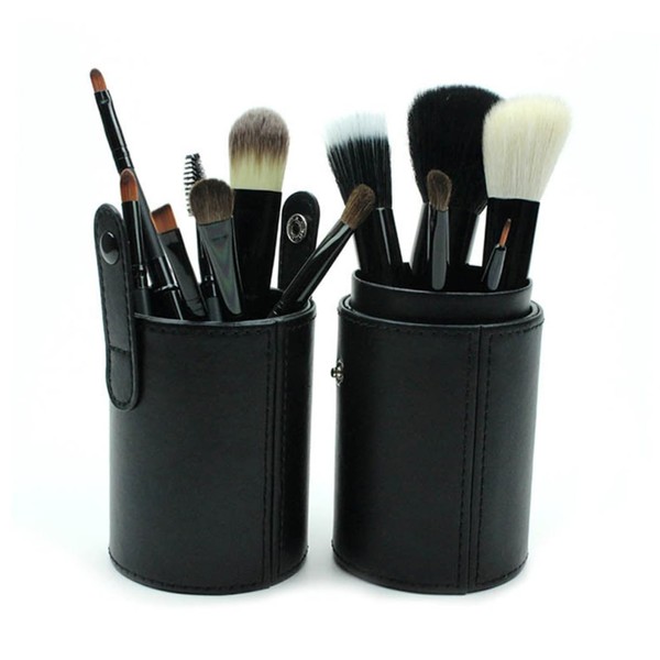 minkissy Pu Makeup Brush Storage Large Capacity Stainless Steel Button