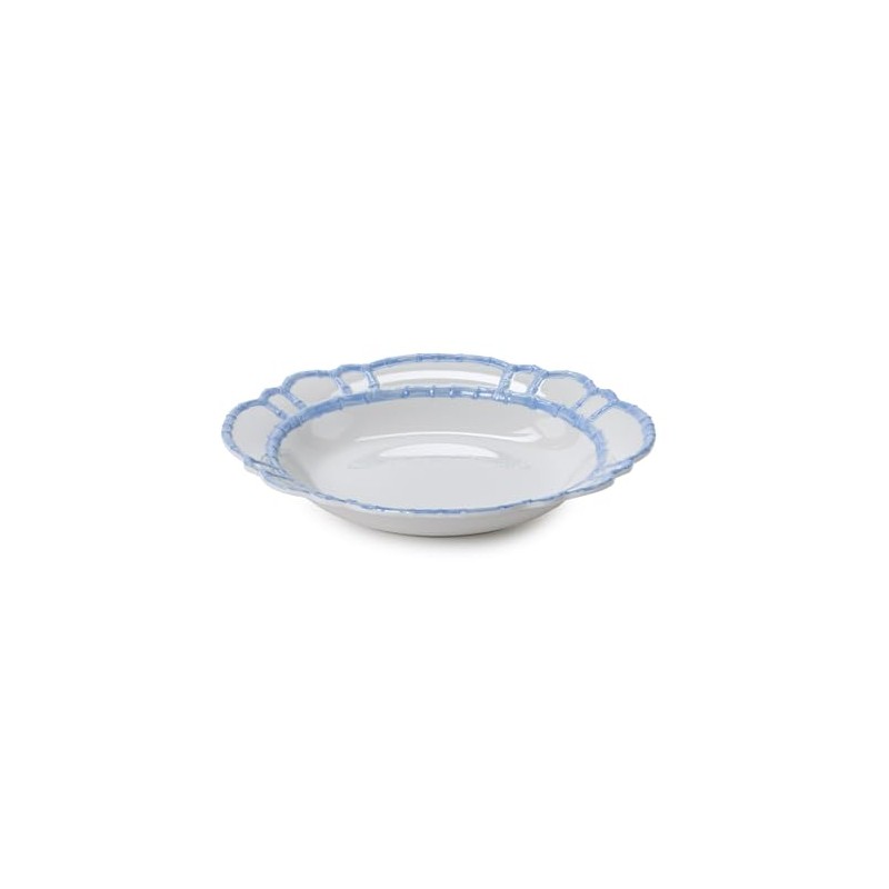 Two's Company French Blue Bamboo Touch Bowl, 15-Inch, Melamine