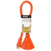 Woods 990824 12/3 Outdoor Multi-Outlet Extension Cord; 2-Foot; Orange