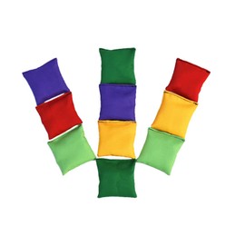 Children's Throw, Pack of 10 Nylon Bean Bags, Fun Sports Outdoor Family Games, Throw Bean Bag, Carnival Toy, 5 colours