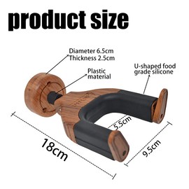 Geli Guitar Wall Mount Hanger for Storage and Display, Guitar Hanger Wall Hook Bracket Holder Stand Wooden fit for All Size Guitars, Bass, Mandolin, Banjo, Ukulele