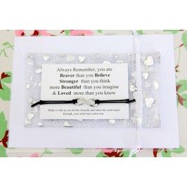 You are Braver Stronger Smarter Beautiful | Infinity Wish String Bracelet | Inspirational Gift for Friend Sister Daughter | Friendship Gifts | Best Friends Birthday Gifts