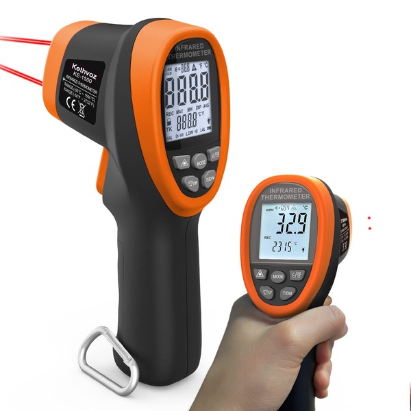 Digital Infrared Thermometer, Kethvoz IR Industrial Temperature Gun Measure Range