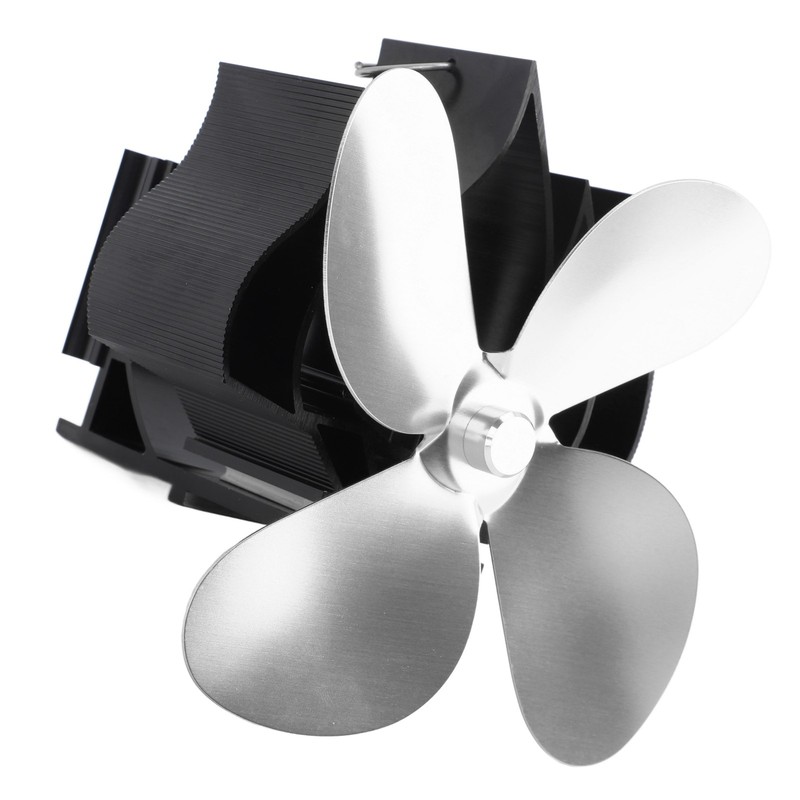 Wall Mounted Fireplace Fan 4 Blade Heat Powered Wood Stove