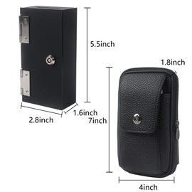 Klmnop Large Acrylic Gambling Box, Portable Cash Box with Keys and Waist Bag, Casino Wallet Box Cash Lock Pocket Stops Addictive Urges to Gamble(Black)