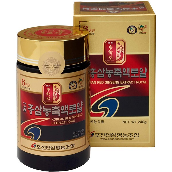 Pocheon 240g(8.5oz), 100% Pure Korean 6Years Root Panax Red Ginseng Extract Royal, 70% Solid State, Saponin