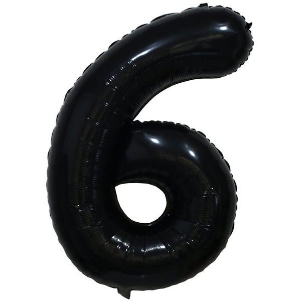 Tellpet Black Number 6 Balloon, 6th Birthday Party Decorations Signs, 40 Inch